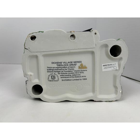 Department 56 Dickens Village Dedlock Arms 3rd Edition 1994 lighted inn - Picture 7 of 11